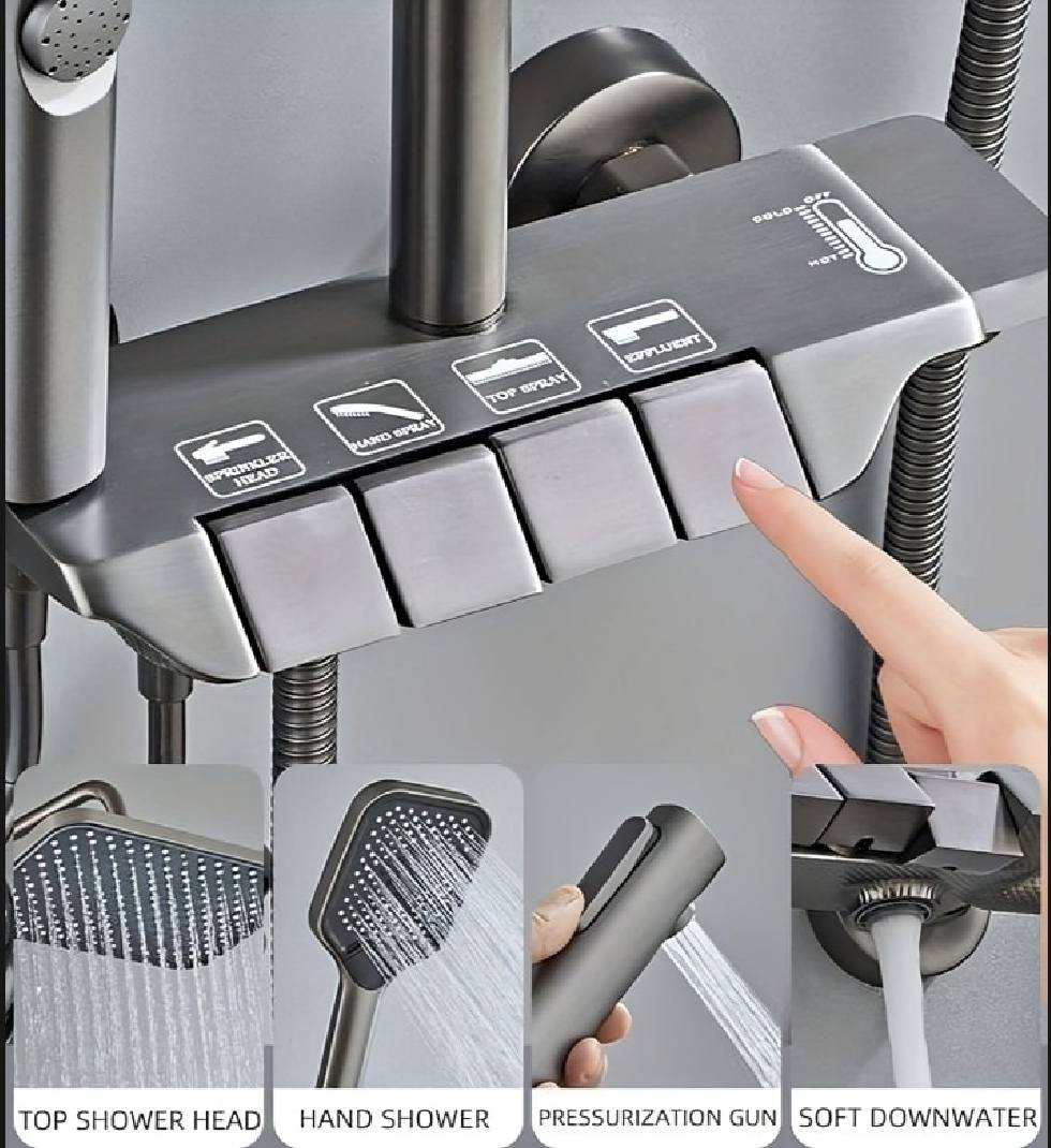 Piano Buttons Bathroom Shower Set