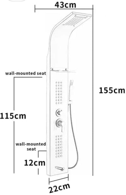 5 in 1 Multifunctional Bathroom Shower Panel - Royal Sanitary