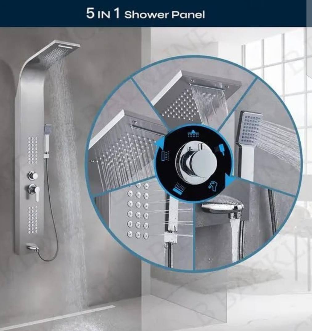 5 in 1 Multifunctional Bathroom Shower Panel - Royal Sanitary