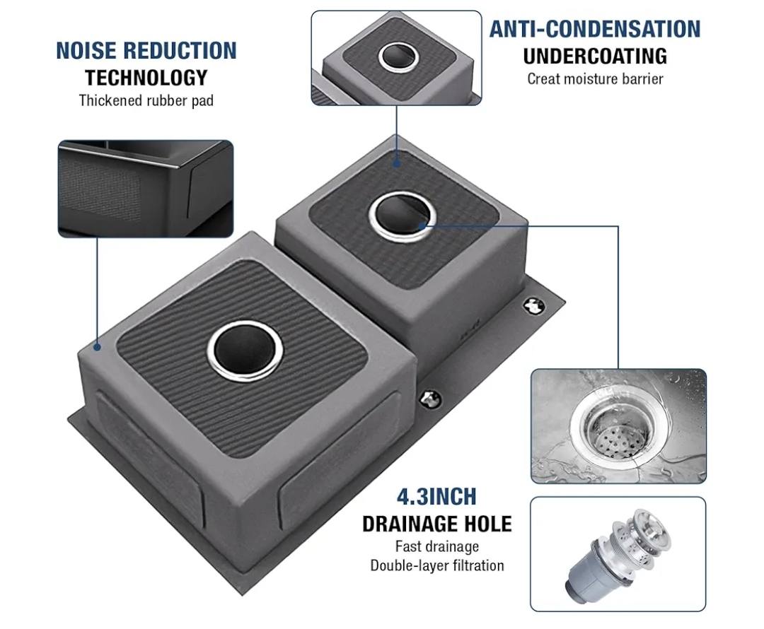 Hand Made Double Bowl Kitchen Sink