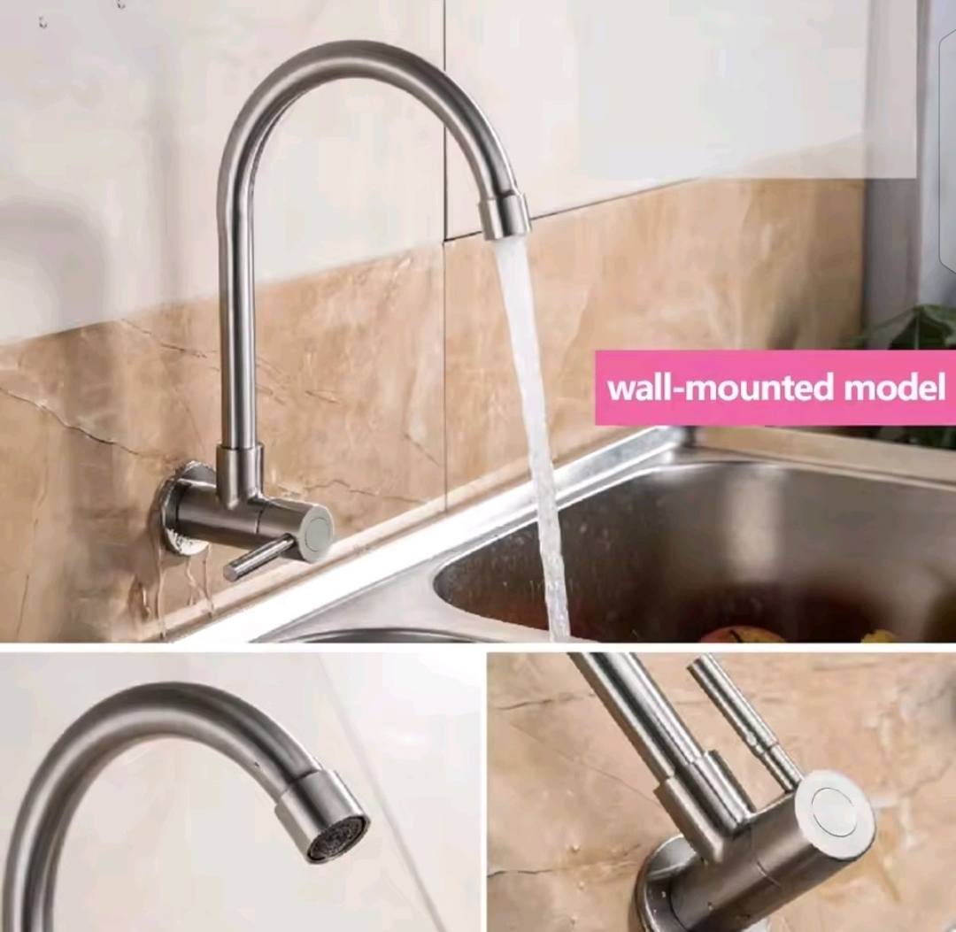 Wall Mounted Kitchen Sink Faucet For Only Hot or Only Cold Water System