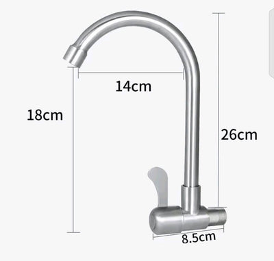 Wall Mounted Kitchen Sink Faucet For Only Hot or Only Cold Water System