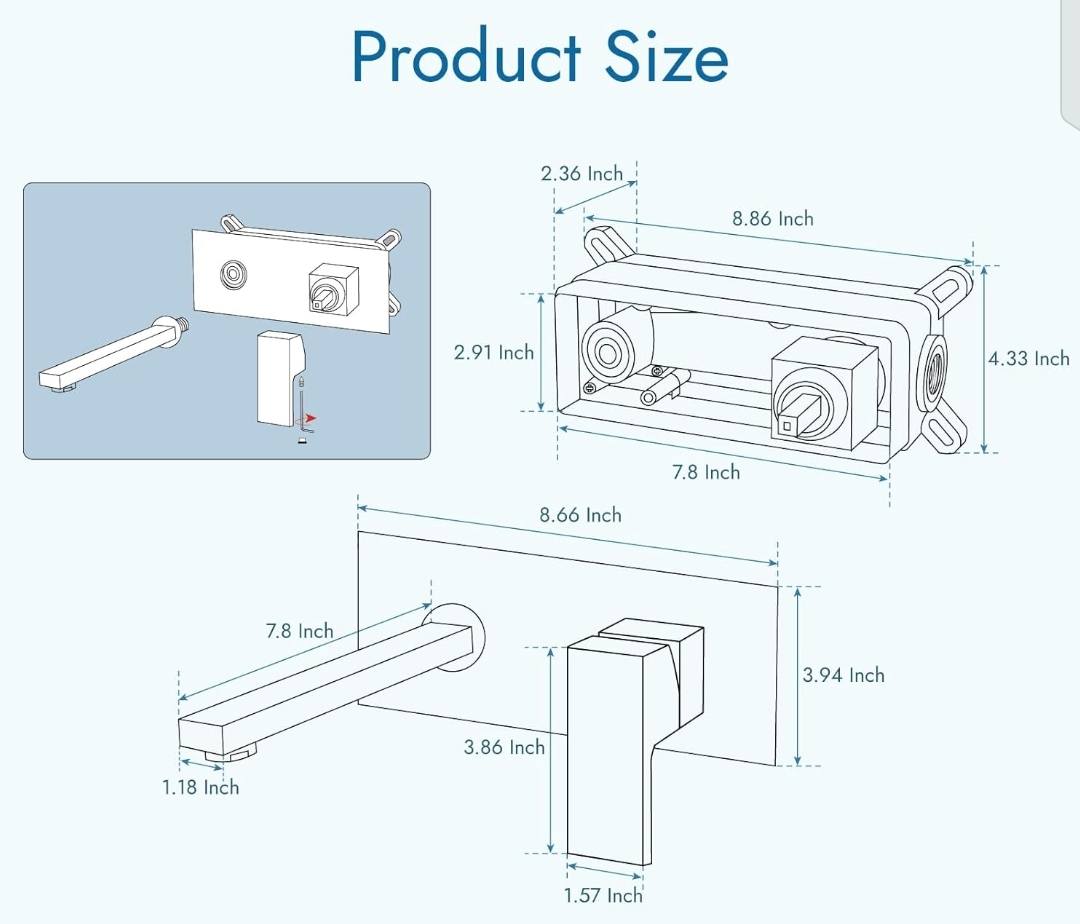 Wall Mounted Luxury Vanity Besone Mixture Tap