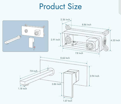 Wall Mounted Luxury Vanity Besone Mixture Tap