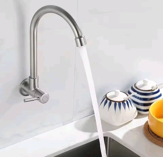 Wall Mounted Kitchen Sink Faucet For Only Hot or Only Cold Water System