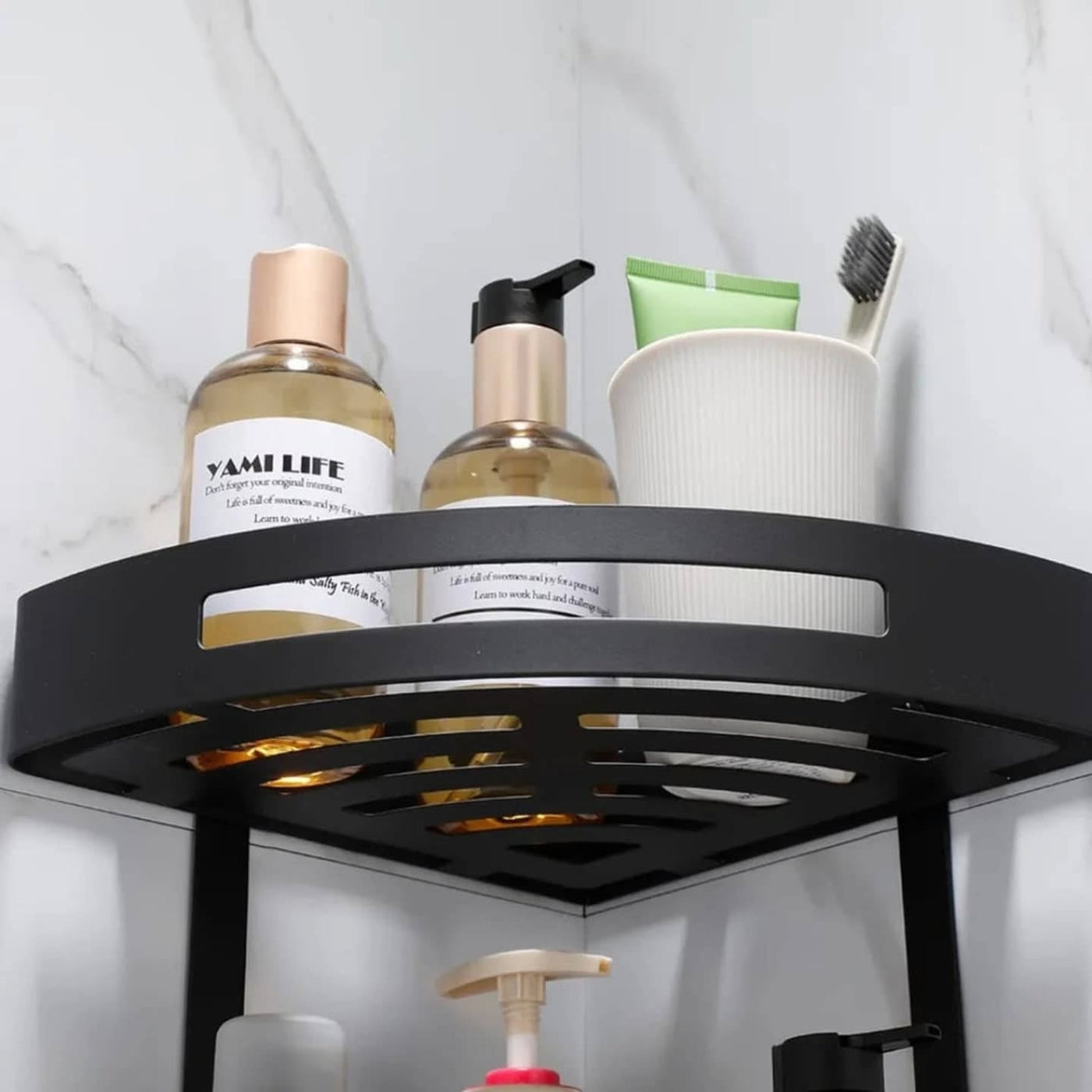 Bathroom Two Layers Corner Storage Shelf Stainless Steel