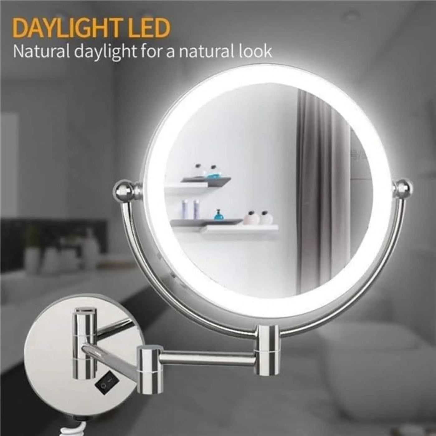 Wall Mounted 1080° Rotatable LED Mirror