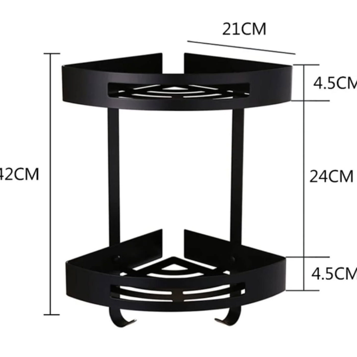 Bathroom Two Layers Corner Storage Shelf Stainless Steel