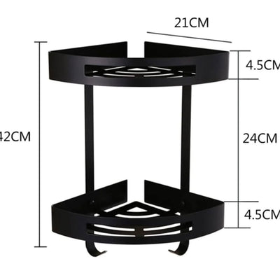 Bathroom Two Layers Corner Storage Shelf Stainless Steel