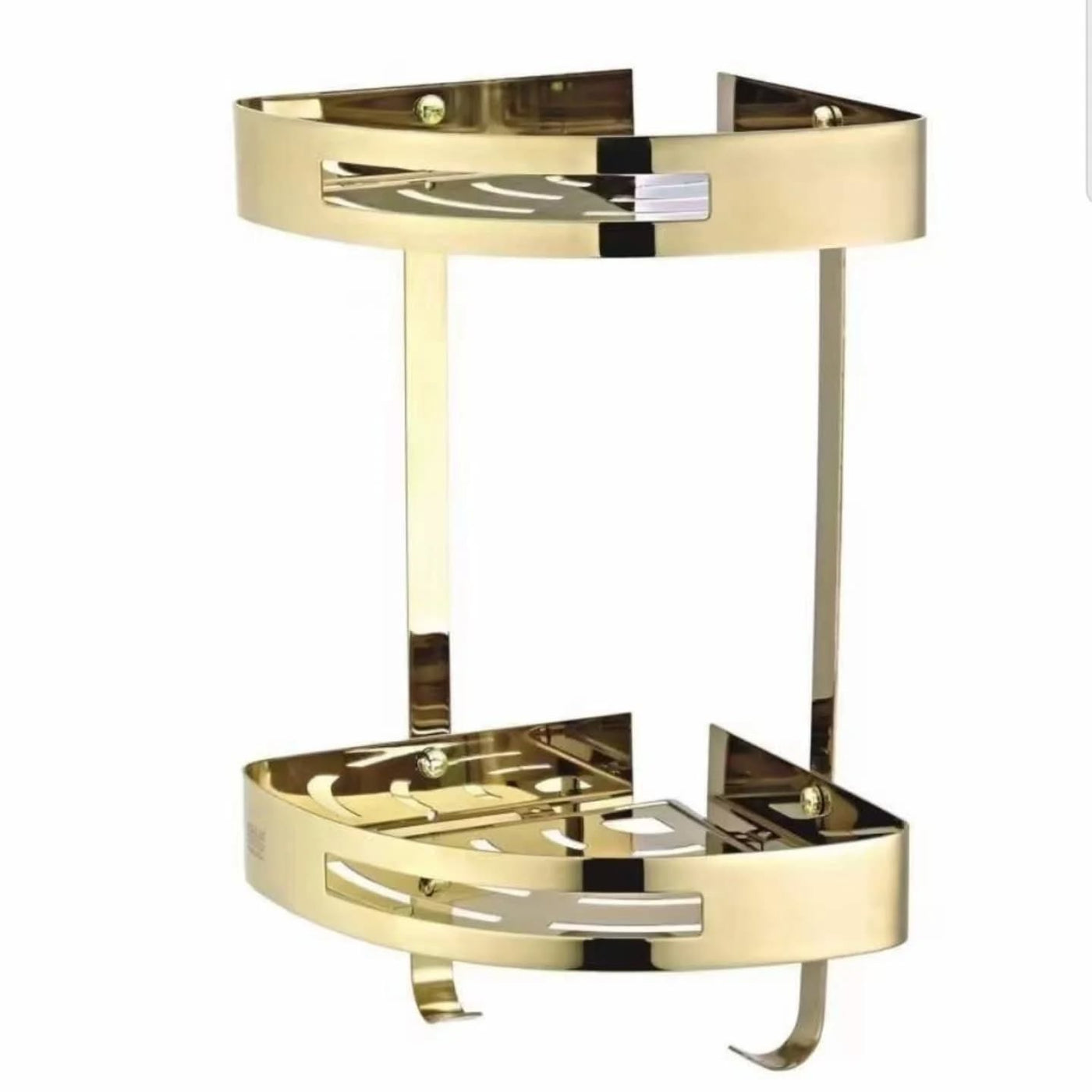 Bathroom Two Layers Corner Storage Shelf Stainless Steel