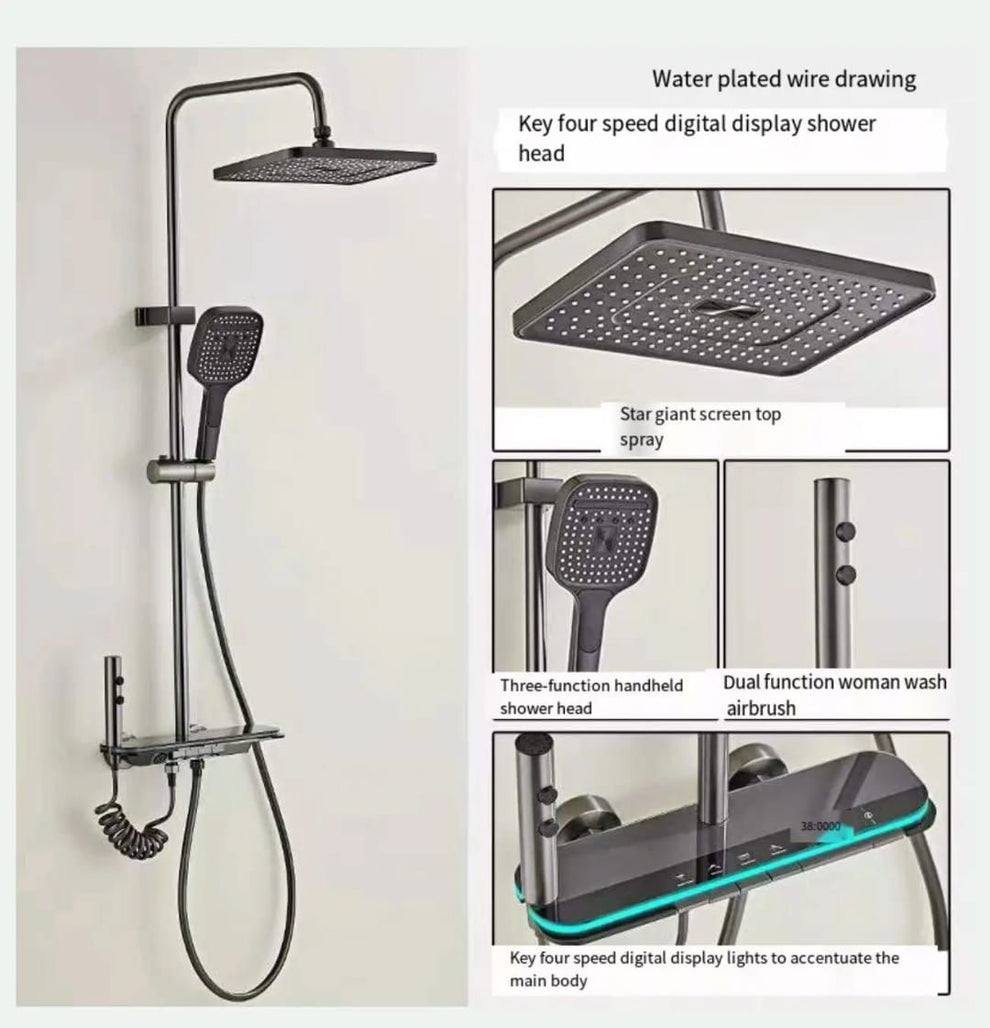 Piano + LED Shower Set Complete