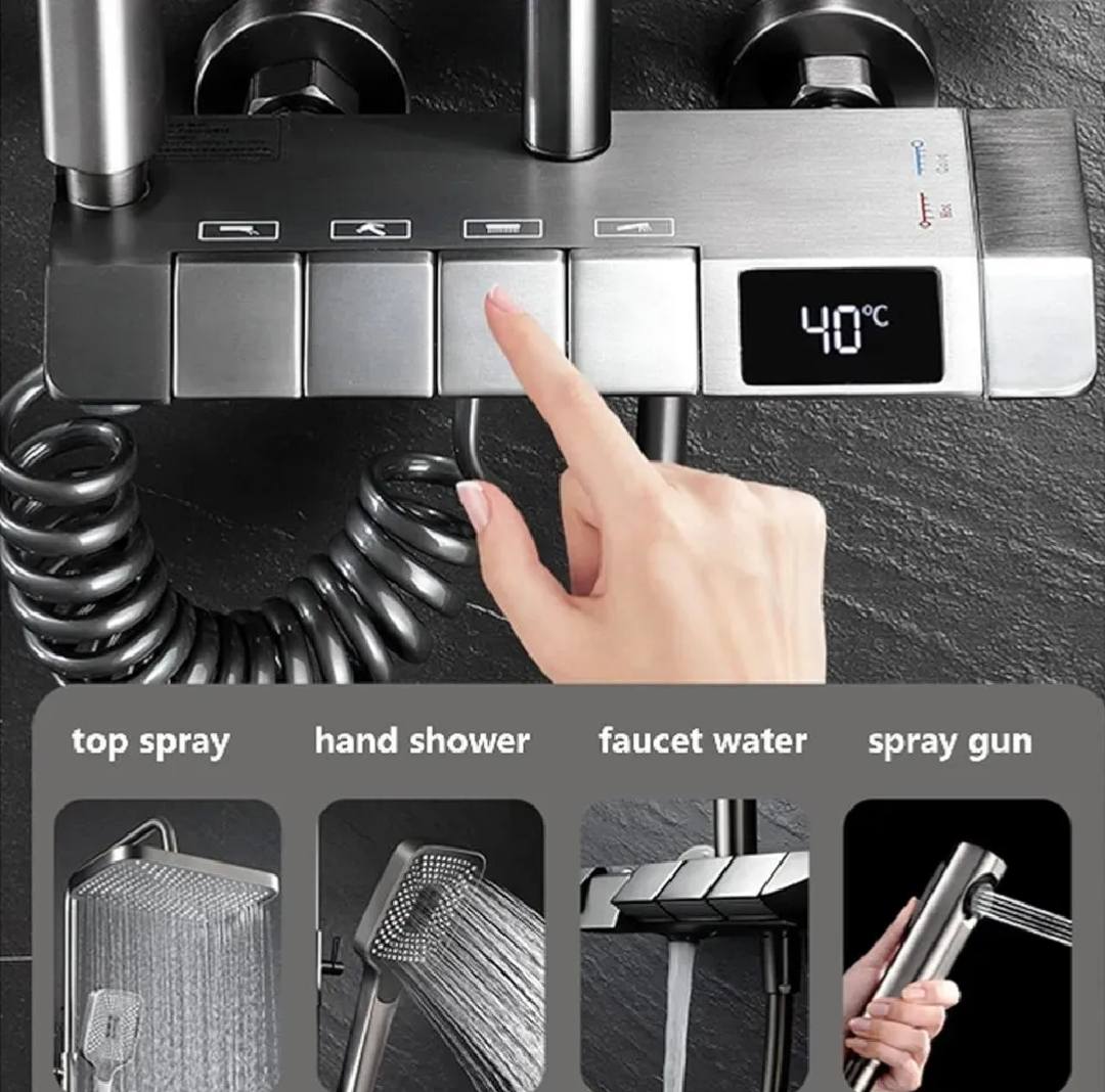 Piano Digital Temperature Shower Set