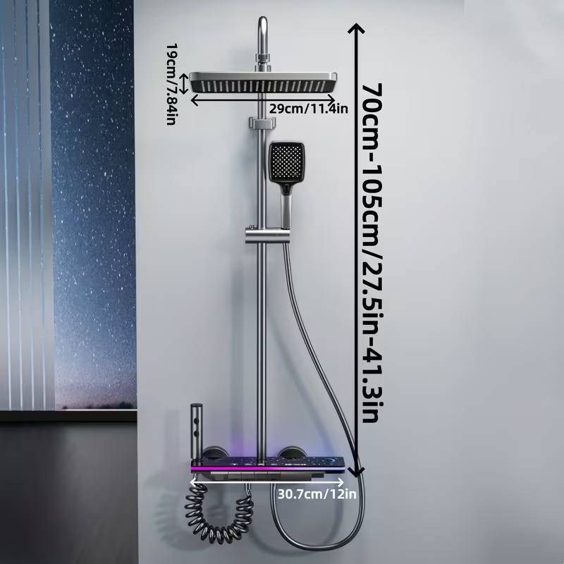 Piano LED Shower Set