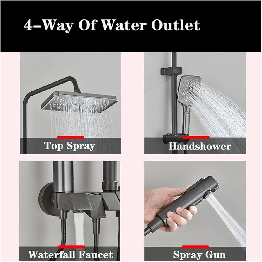 Multifunctional Piano LED Shower Set