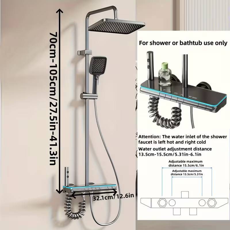 Multifunctional Piano LED Shower Set