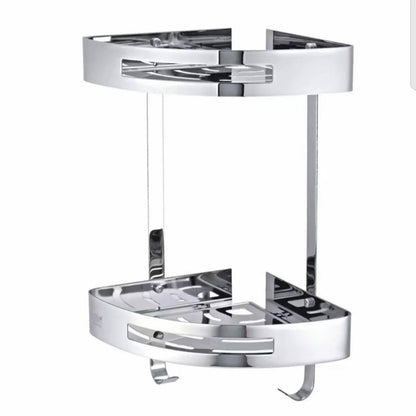 Bathroom Two Layers Corner Storage Shelf Stainless Steel - Royal Sanitary