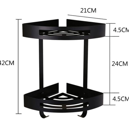 Bathroom Two Layers Corner Storage Shelf Stainless Steel - Royal Sanitary