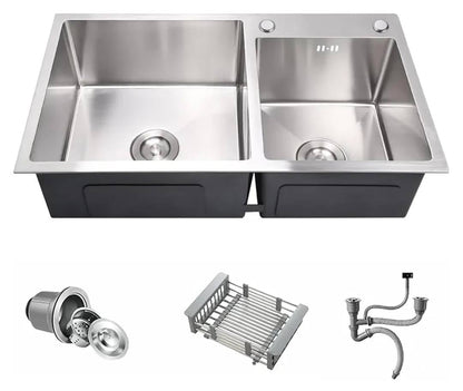 Hand Made Double Bowl Kitchen Sink - Royal Sanitary