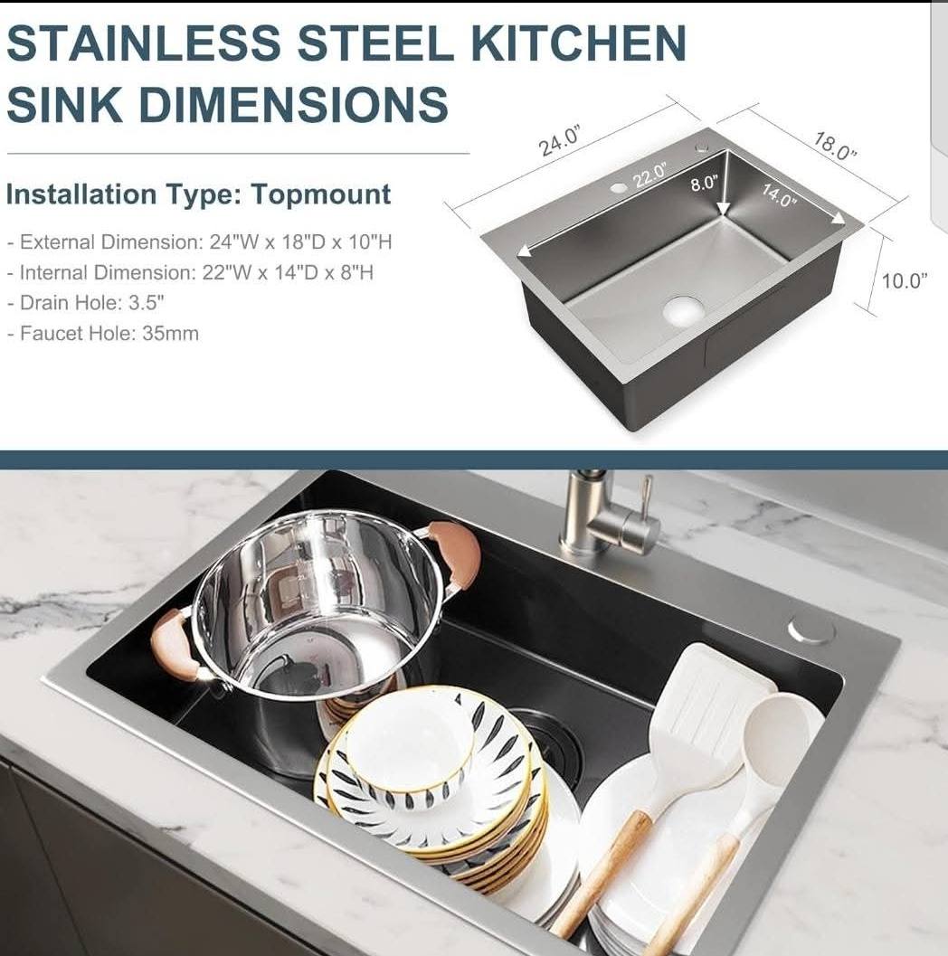 Hand Made Single Bowl Kitchen Sink - Royal Sanitary