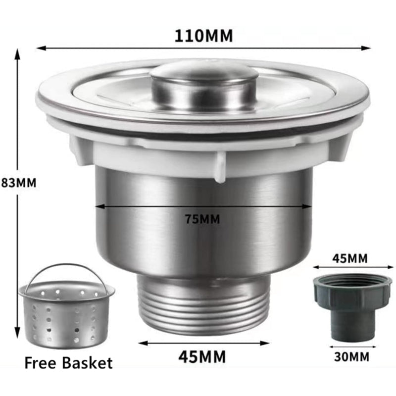 Kitchen Sink Drain Strainer Set - Royal Sanitary