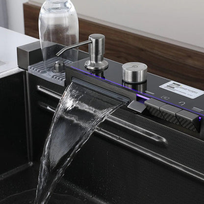Piano Button Waterfall Kitchen Handmade Sink - Royal Sanitary