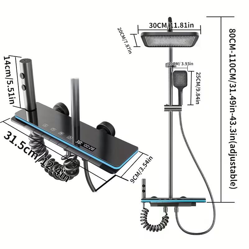 Piano LED Bathroom Shower Set - Royal Sanitary