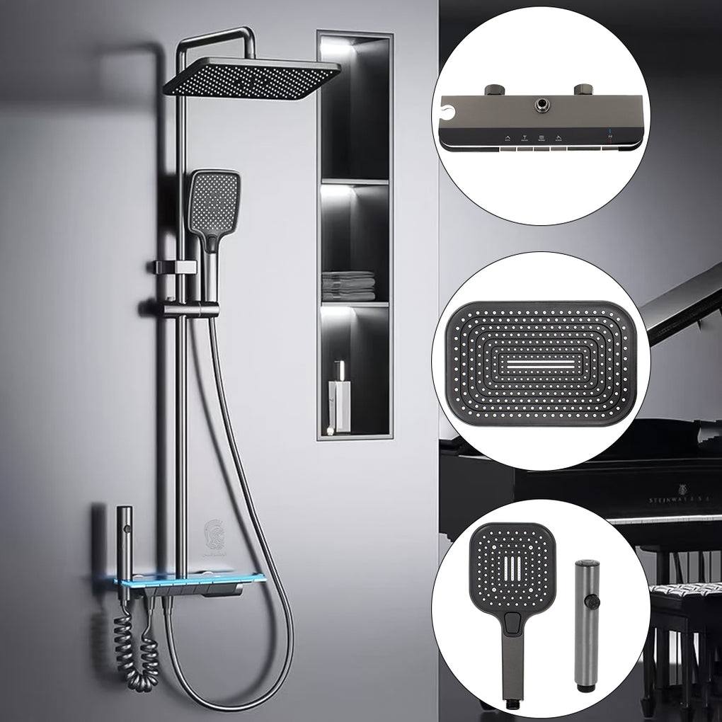 Piano + LED Shower Set Complete - Royal Sanitary