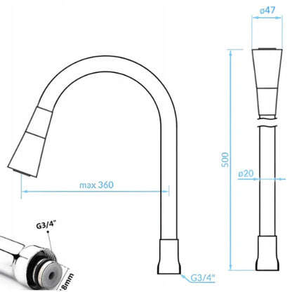 360° Flexible Rubber Neck For Kitchen & Bathroom Taps