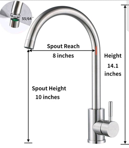 Round Shape Kitchen Sink Faucet For Hot and Cold Water - Royal Sanitary