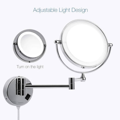 Wall Mounted 1080° Rotatable LED Mirror - Royal Sanitary