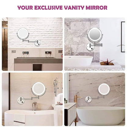 Wall Mounted 1080° Rotatable LED Mirror - Royal Sanitary