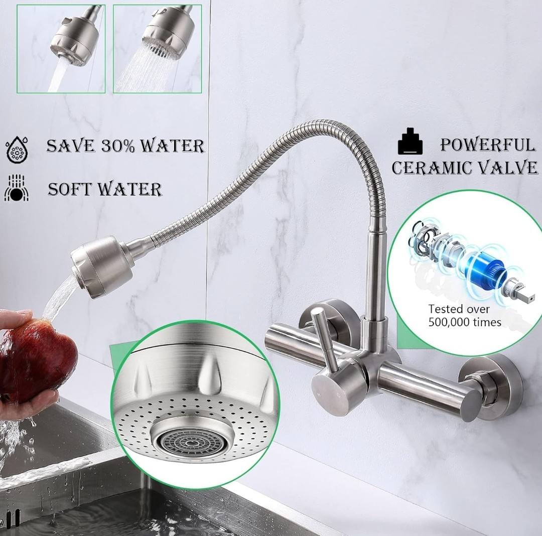 Wall Mounted Flexible Kitchen Tap - Royal Sanitary