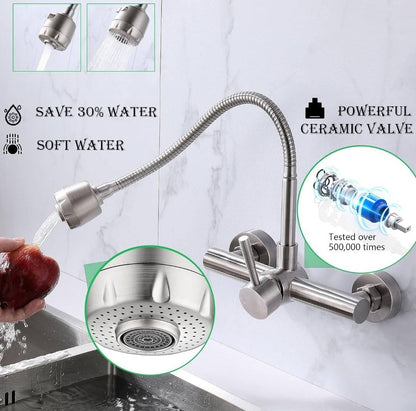 Wall Mounted Flexible Kitchen Tap - Royal Sanitary