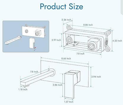 Wall Mounted Luxury Vanity Besone Mixture Tap - Royal Sanitary