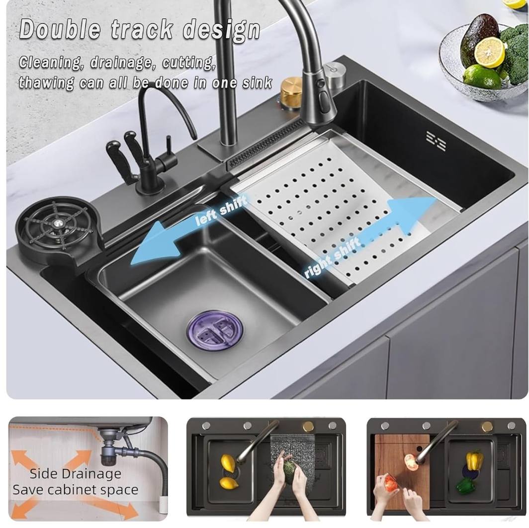 Waterfall Kitchen Hand Made Sink - Royal Sanitary