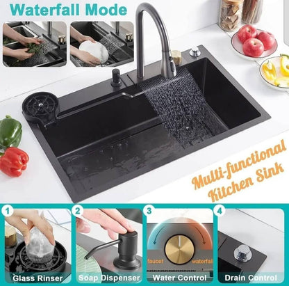 Waterfall Kitchen Hand Made Sink - Royal Sanitary